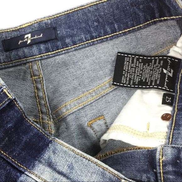 7 For All Mankind High Waist Cut Off Denim Shorts - Picture 6 of 8